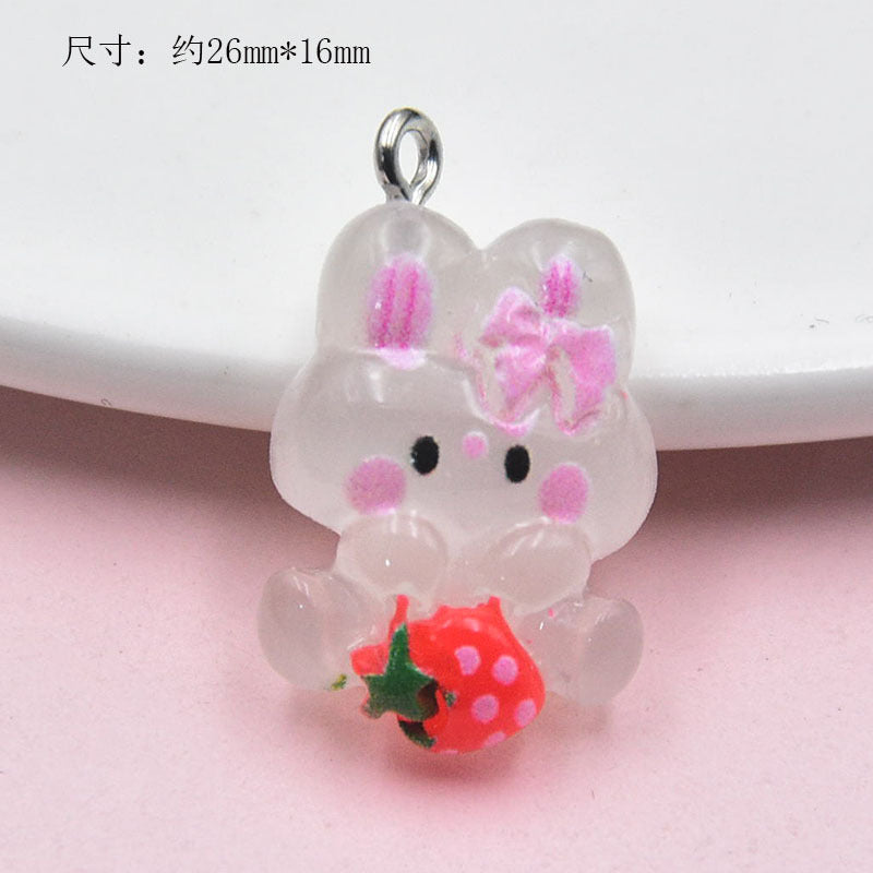 Resin cute cartoon strawberry accessories MIC-ZhiB010