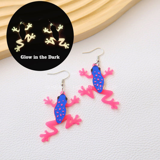 Alloy acrylic frog earrings MYA-OuG124