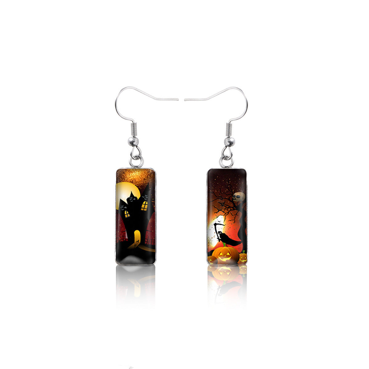 Alloy Pumpkin Witch Earrings (Minimo de Compra 2)  MIC-DiN015