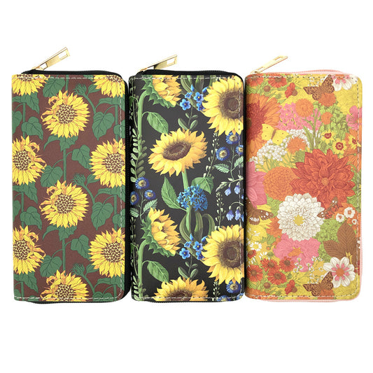 PU Flower Sunflower Wallet (Minimo de compra 3) MYA-JiR047