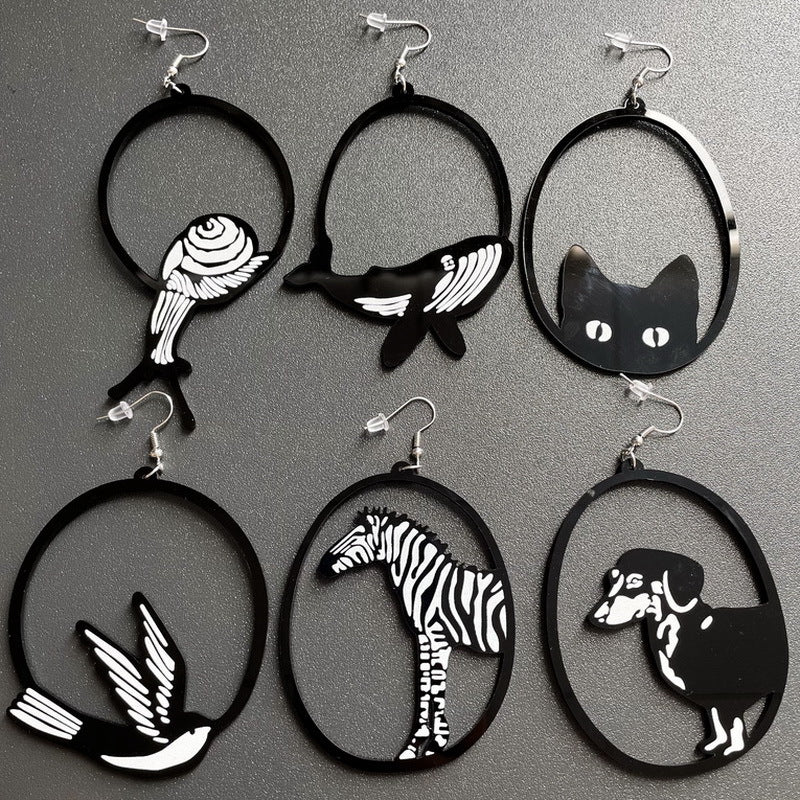 Acrylic Irregular Shaped Personalized Animal Earrings MYA-NingD059