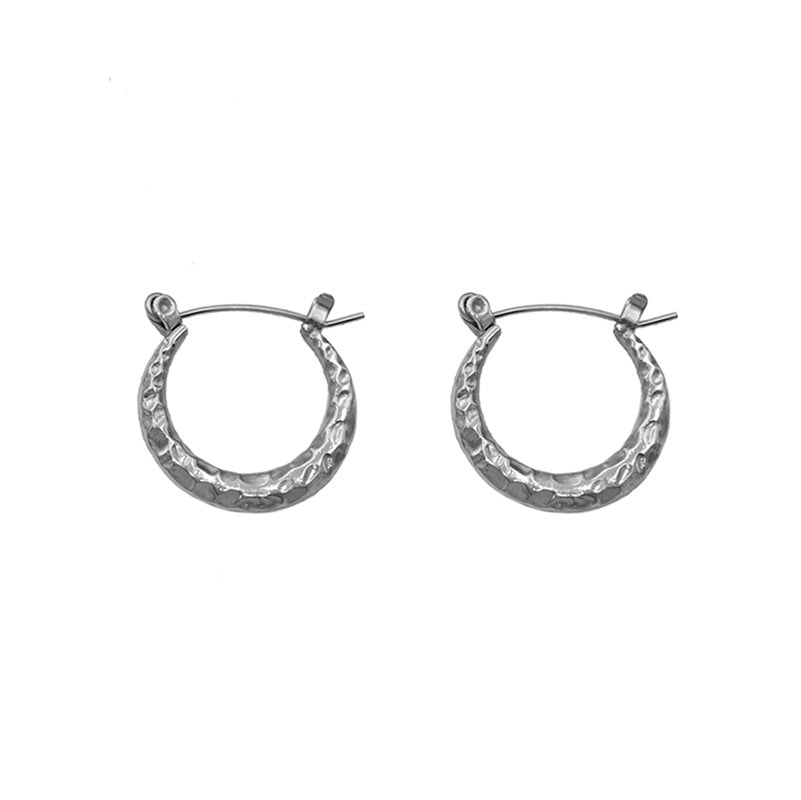 Titanium steel 18K texture Fried Dough Twists earrings MYA-XuanJ009