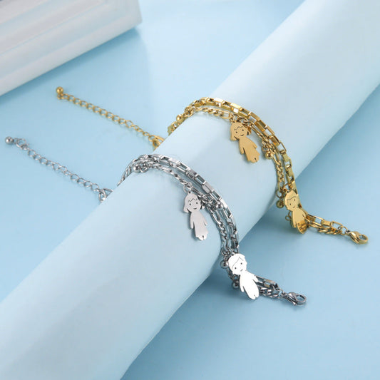 Cute Cartoon Character Stainless Steel Bracelet  QiJu001