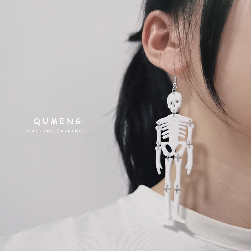 Acrylic Skull Long Earstuds (Minimo de compra 2) MIC-QinM005