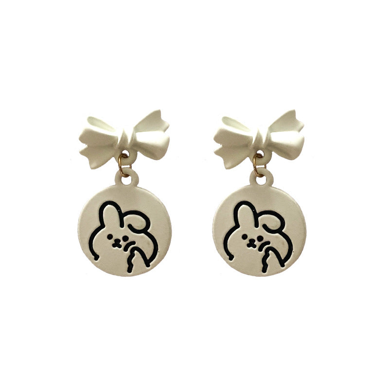 Acrylic Bowknot Rabbit Earrings MIC-ErY003