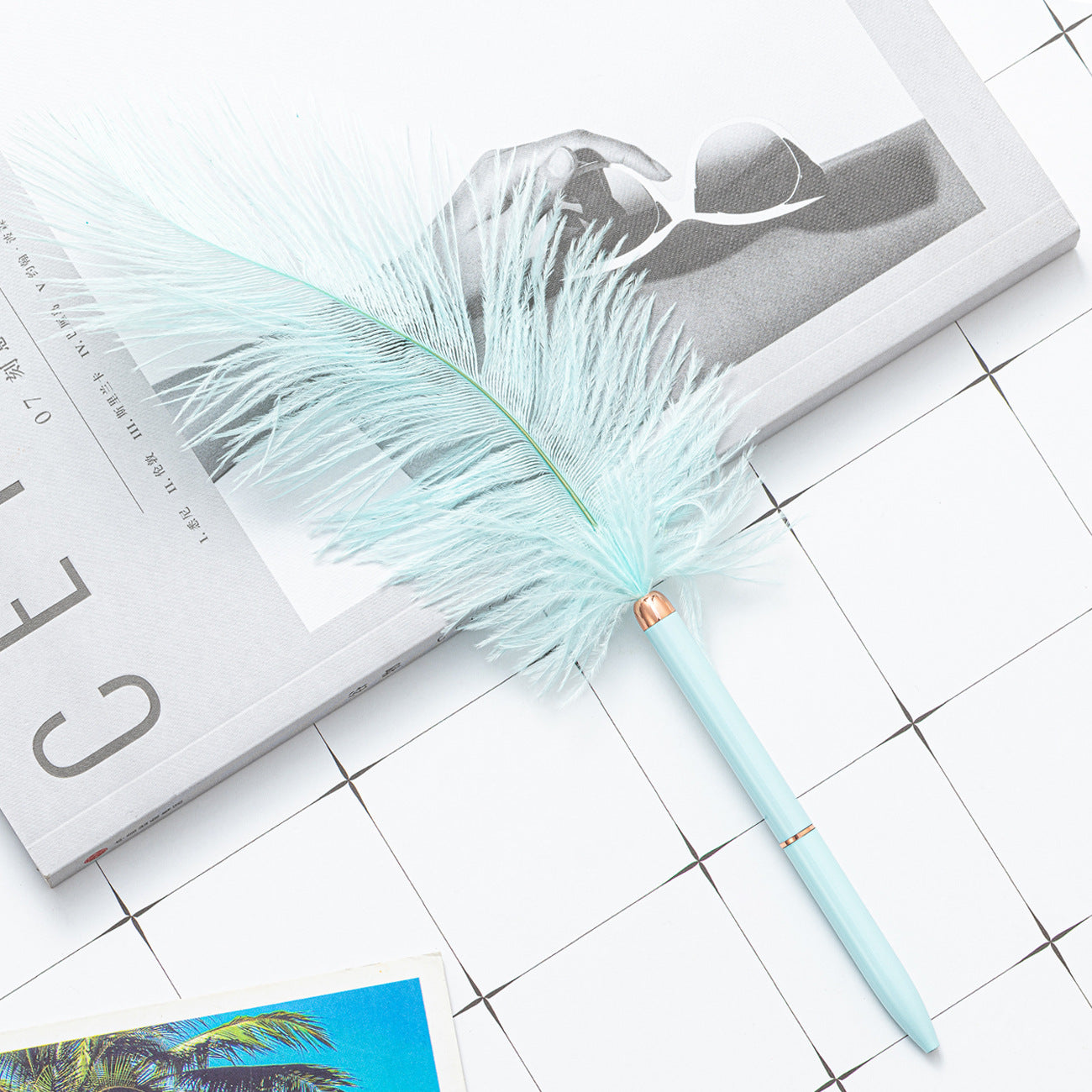 feather pen floating graduation design multicolor feather ballpoint pen Huah037