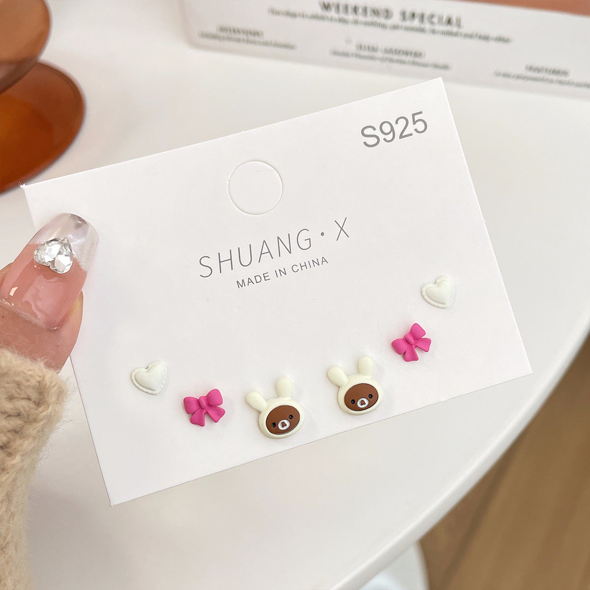 Acrylic Flower Butterfly Knot Earrings (Minimo de Compra 2) MIC-ShuangX029