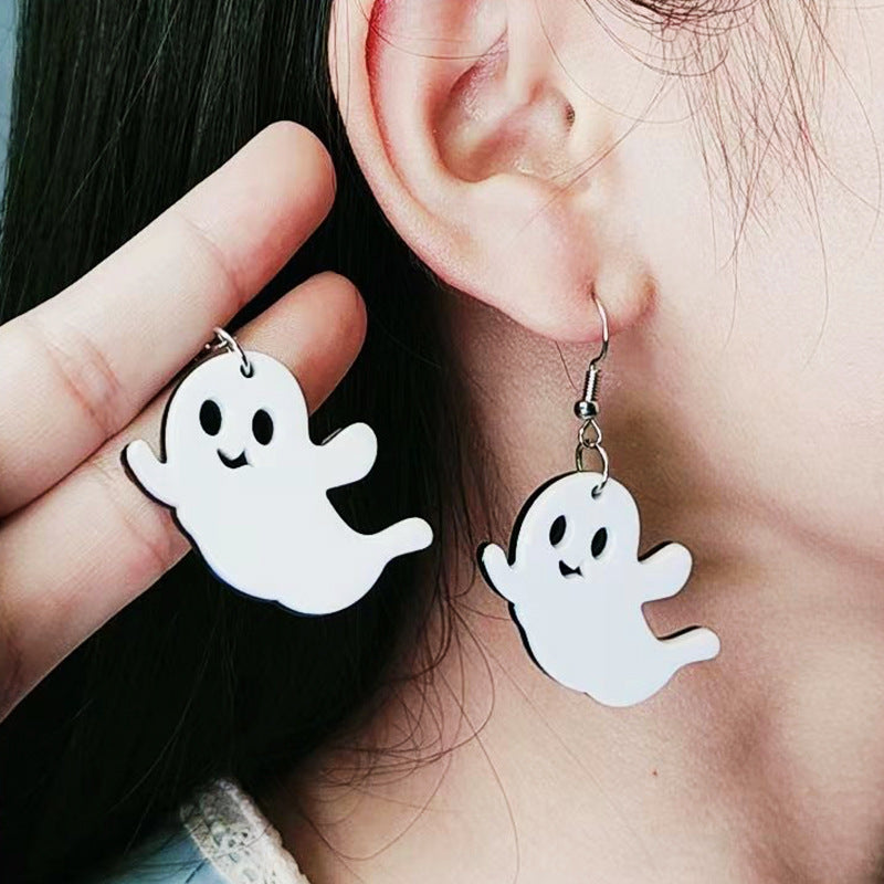 Acrylic Halloween Pumpkin Splice earrings (Minimo de Compra 2) MYA-DuA037