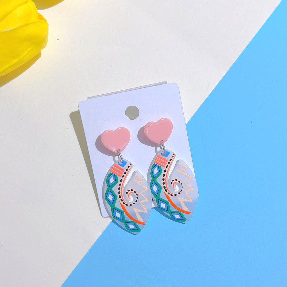 Acrylic Geometry Cat Earrings  (Minimo de Compra 2) MYA-PingH018