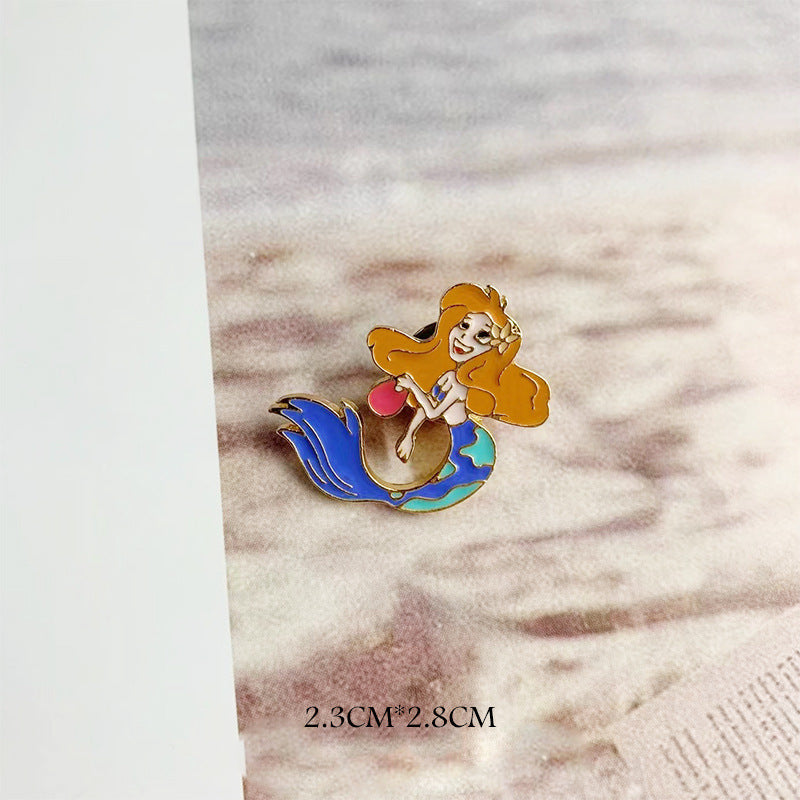 Cute alloy mermaid brooch MIC-QiSen013