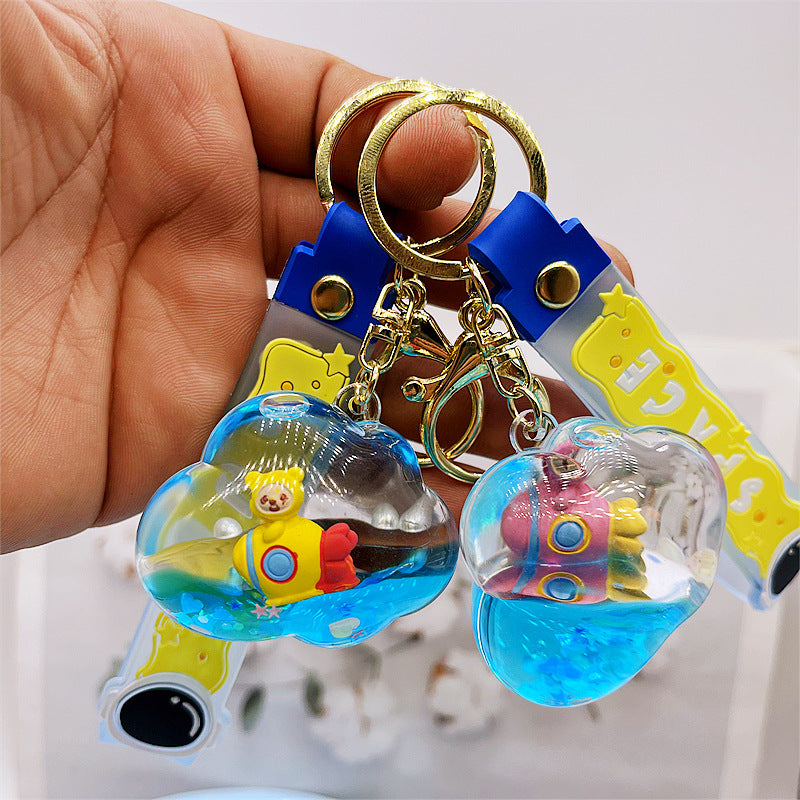 Keychains Acrylic Into Oil Cloud Space Rocket Bear MOQ≥2 DMF033