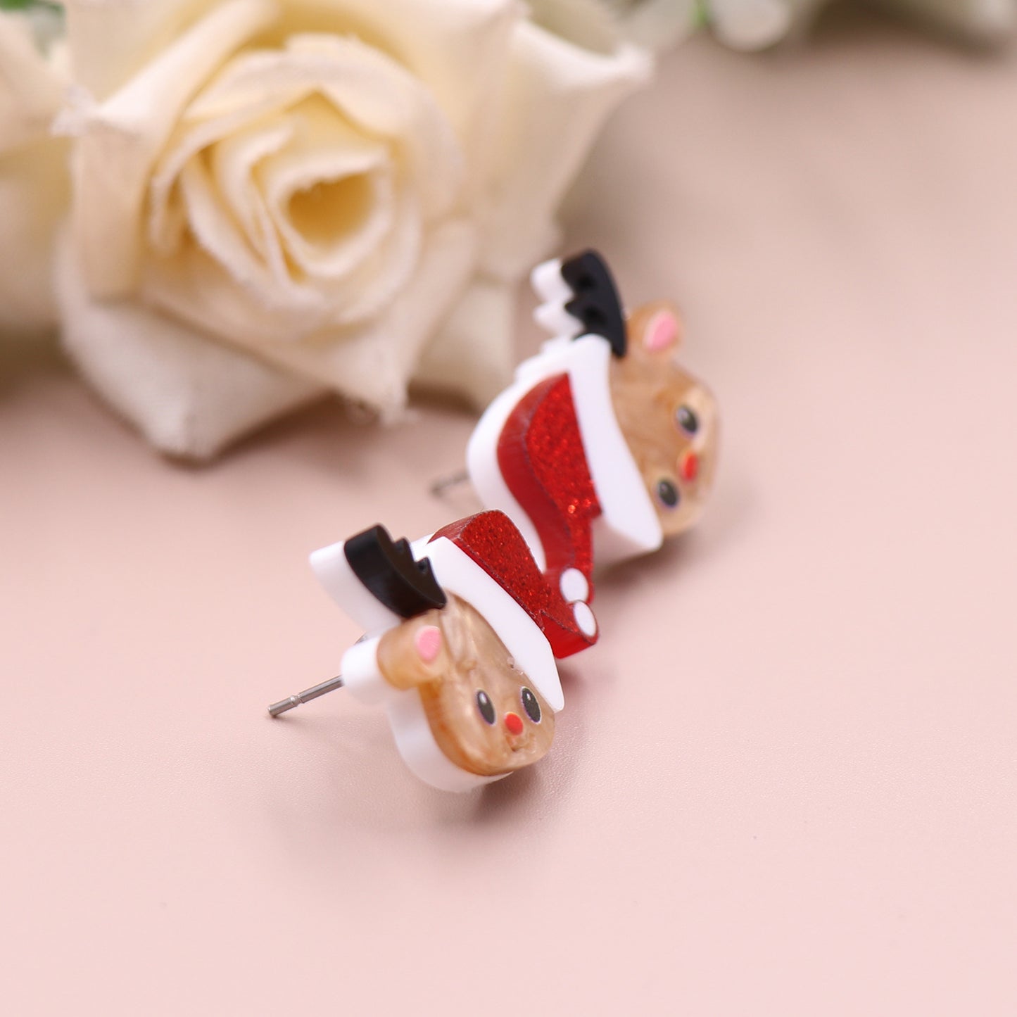 Acrylic Christmas Deer Cute Earrings (Minimo de compra 5) MYA-XiaoY057