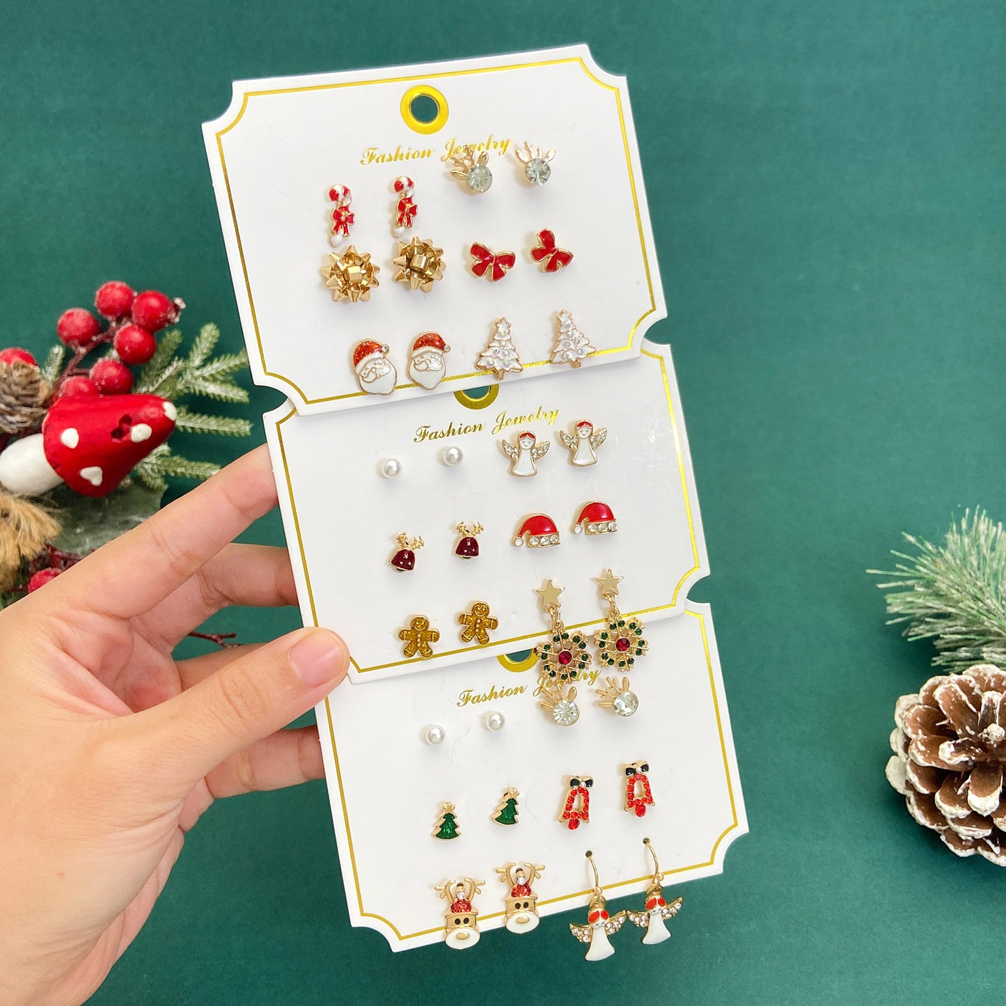 Alloy cute elk Santa Claus earrings (Minimo de Compra 2) MIC-MiaoY090