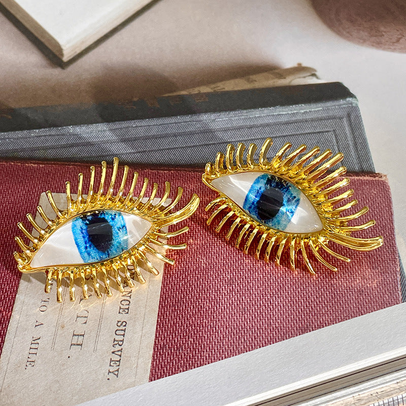 Alloy Stereoscopic Eye Earrings MIC-DieD004