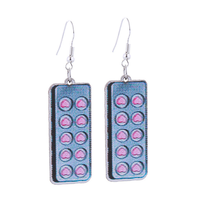 Alloy acrylic pink nurse uniform earrings MIC-ChouT050