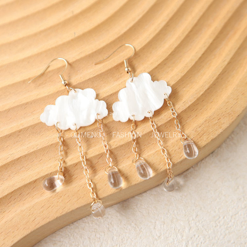 Acrylic Cloud Chain Earrings (Minimo de Compra 3) MYA-OuG046