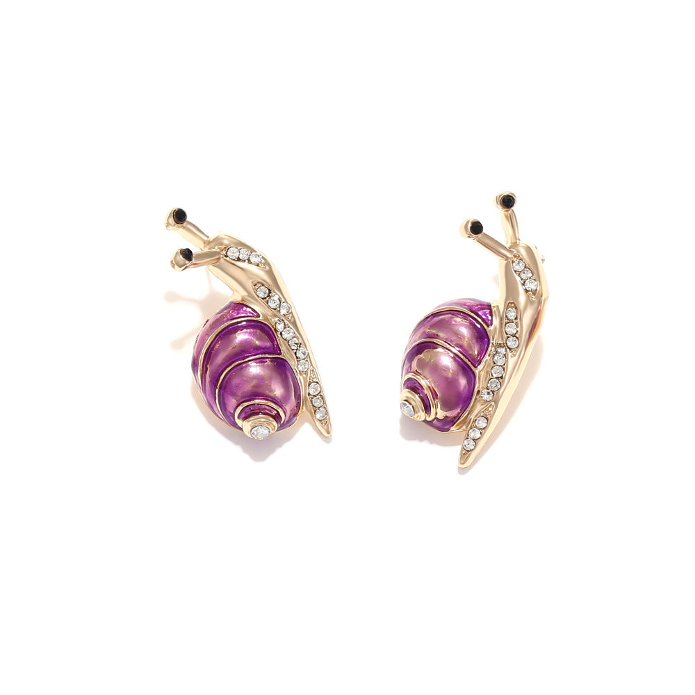 Alloy Diamond Snail Earrings MIC-ManY043