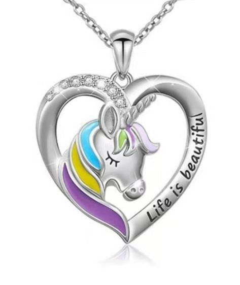 Alloy Tianma Colorful Heart Necklace (Minimo de Compra 2) MIC-FanK004