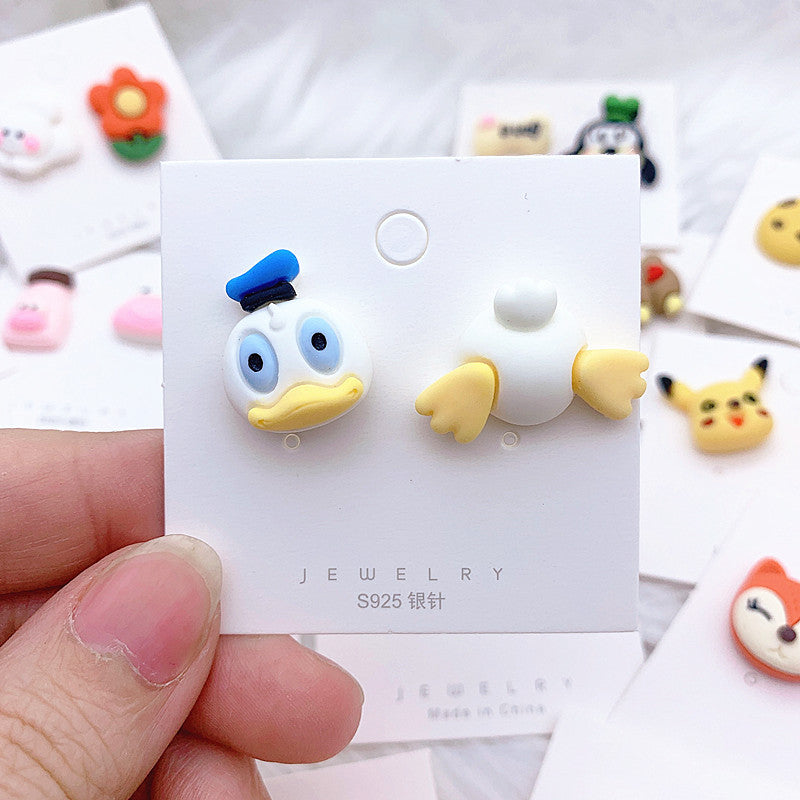 Resin cartoon small animal earrings  (Minimo de Compra 2) MIC-ShiJ002