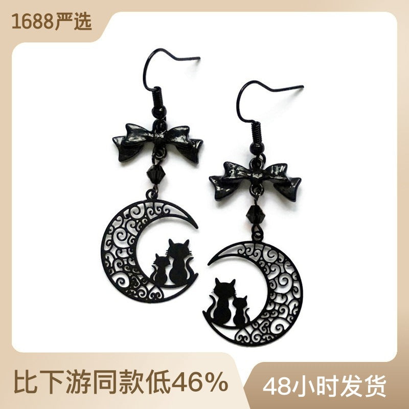 Alloy Hollow Moon Earrings MIC-AnM009