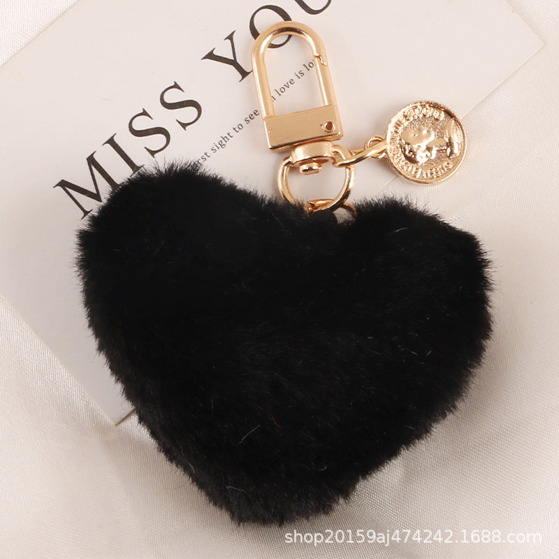 Keychains Alloy Plush Hearts Fur Balls MIC-YiHan051