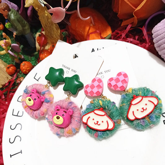 Resin Cute Versatile Fashion Cartoon Earrings MIC-XingJ058