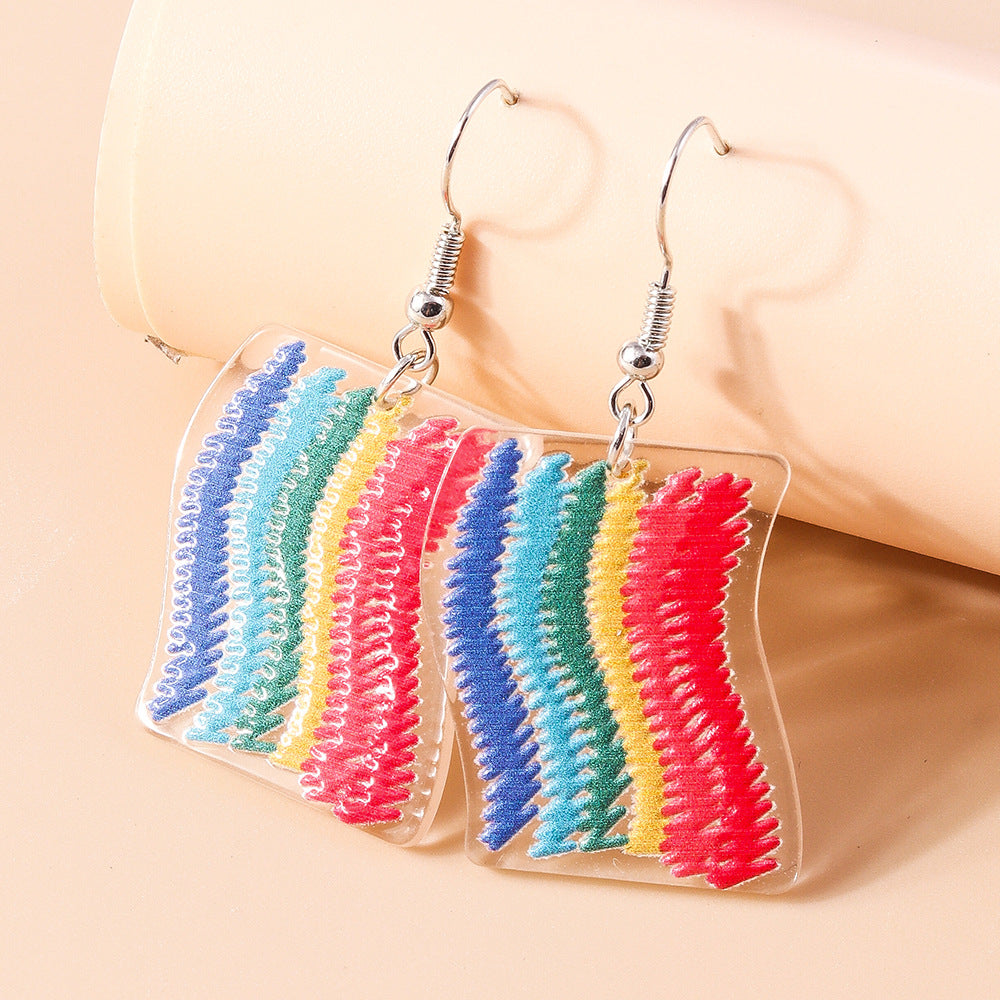 Acrylic Rainbow Cloud Earrings (Minimo de Compra 2) MYA-YueS005