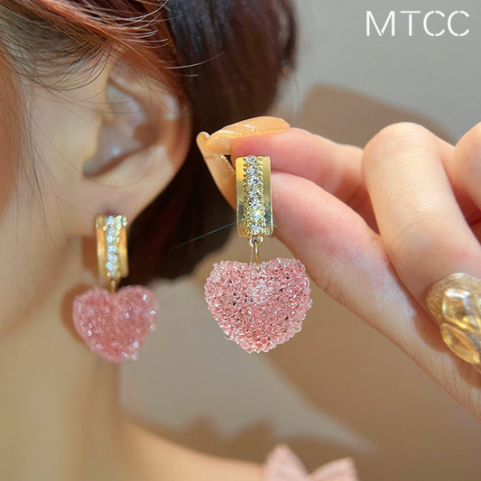 Alloy Peach Heart Instagram Earrings MIC-TTSP011