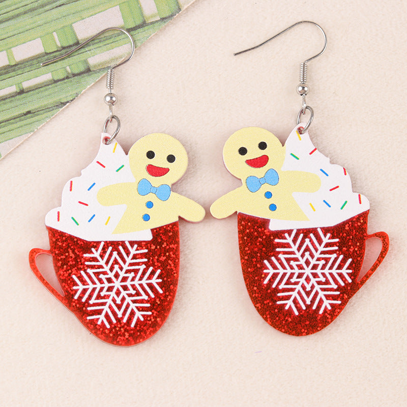 Acrylic Cartoon Christmas Series Earrings MYA-DuA096