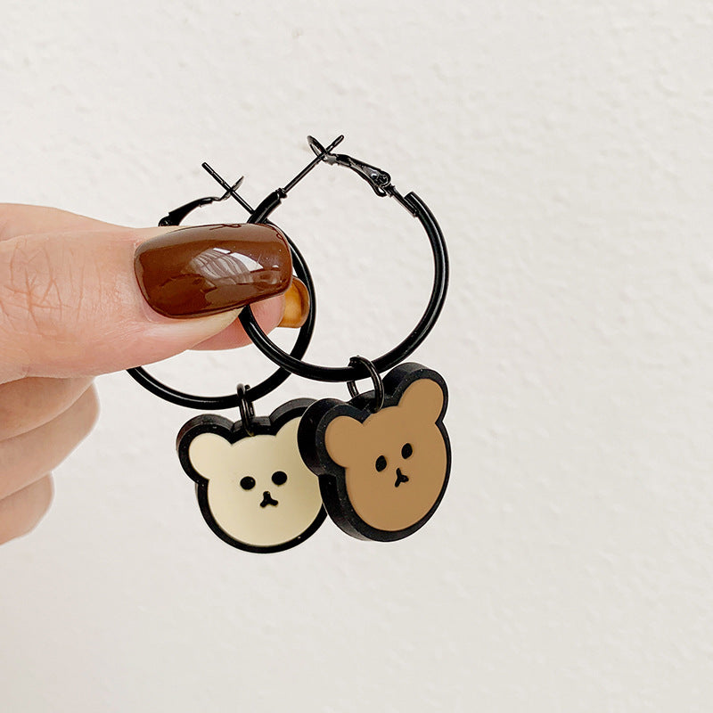 Resin Ring Bear Earrings (Minimo de Compra 2) MIC-JinK003