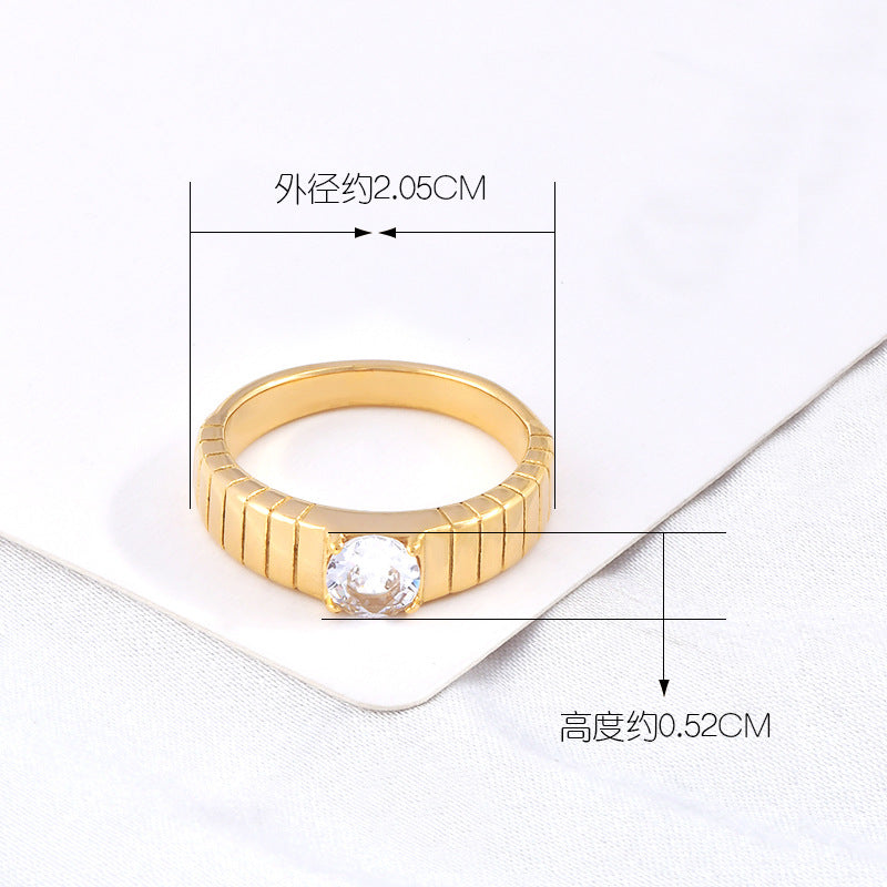 Stainless steel gold-plated minimalist cool style ring MYA-YHZX020