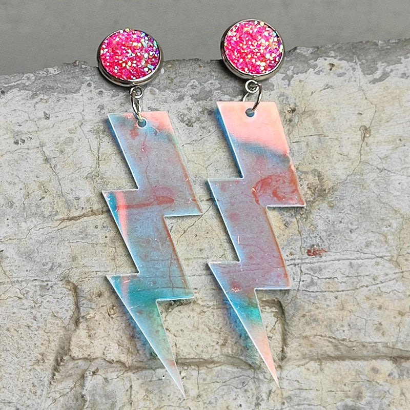 Acrylic Shiny Reflective Cool Earrings (Minimo de compra 2) MIC-SiB002