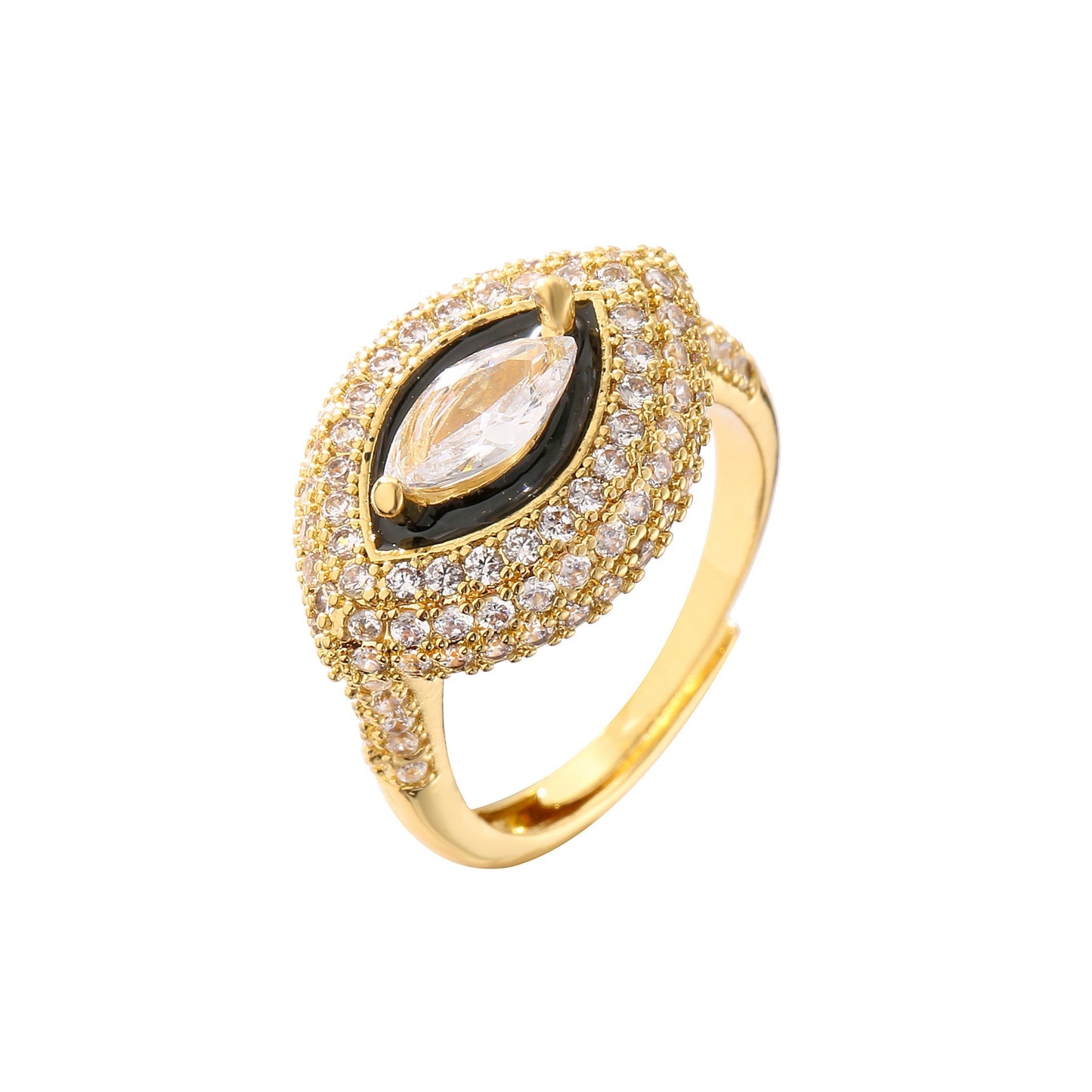 Micropaved Colored Diamond Demon Eye Ring MIC-JuC006