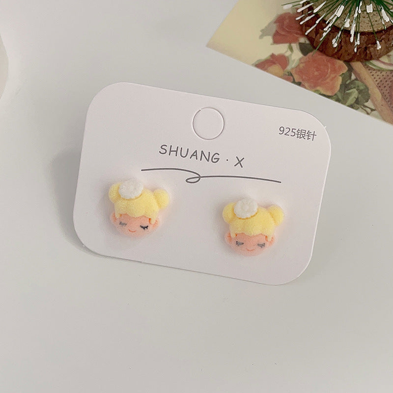 Acrylic flocked cute earrings (Minimo de Compra 2) MYA-ShuangX032