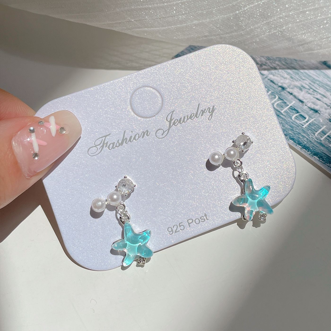 Alloy Ocean Series Blue Earrings MIC-ShuangX045