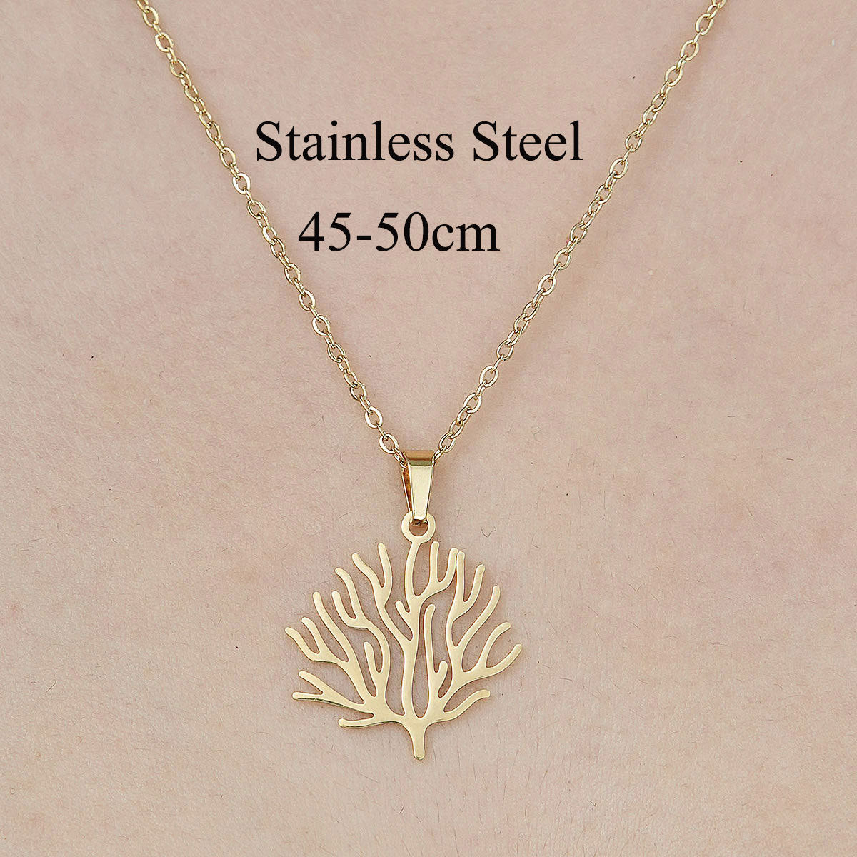 Alloy Leaf Life Tree Necklace (Minimo de Compra 10) MYA-QiZ002