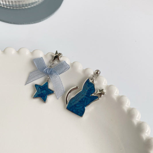 Alloy star bow earrings (Minimo de compra 2) MIC-YBY026