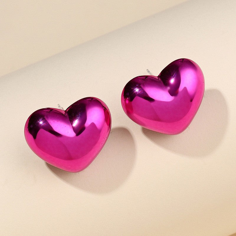 Alloy Candy Color Half Round Earrings (Minimo de Compra 2) MYA-ShangH012