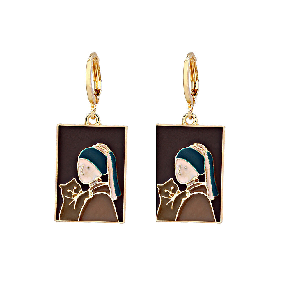 Acrylic Mona Lisa Earrings (Minimo de compra 2) MYA-YiD030