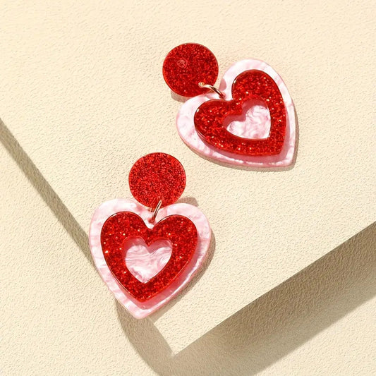 Acrylic Valentine's Day Love Earrings (Minimo de compra 2) MIC-AnD005