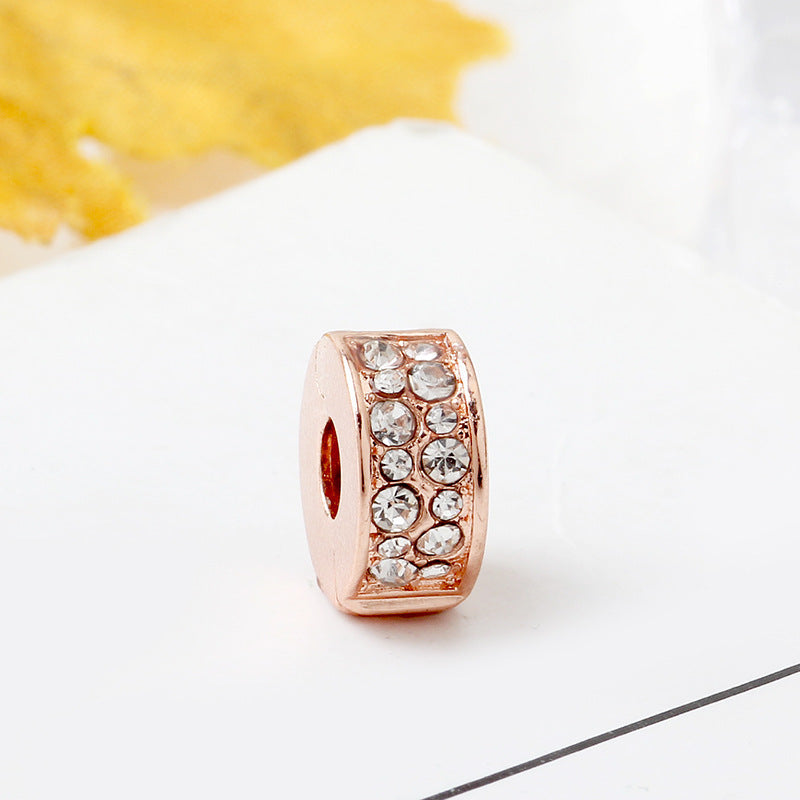 DIY Rose Gold Diamond Heart Alloy Bracelet Holder Clip JiaR008