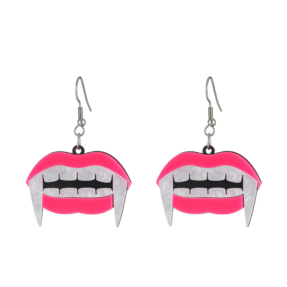 Resin Halloween Funny Fang Earrings (Minimo de Compra 5) MYA-ZeX003