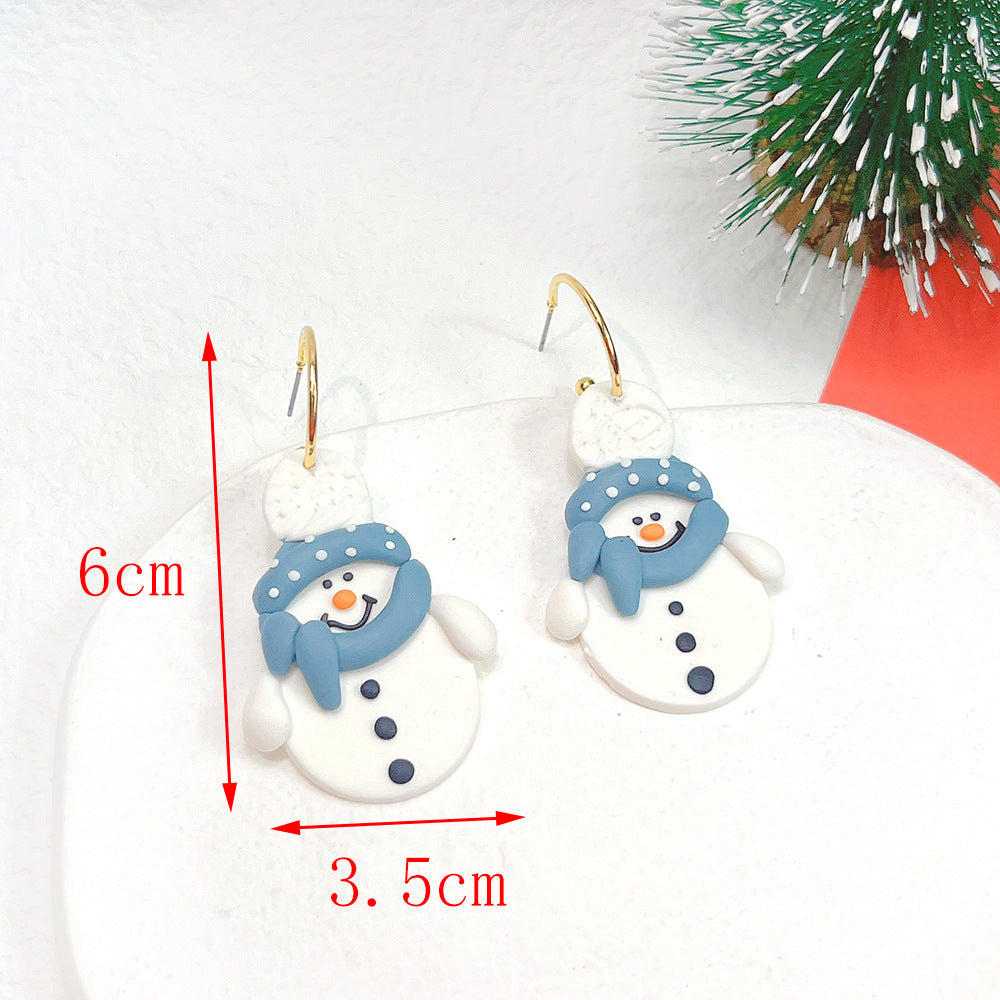 Alloy grid geometric snowman earrings (Minimo de Compra 2) MIC-PingH041