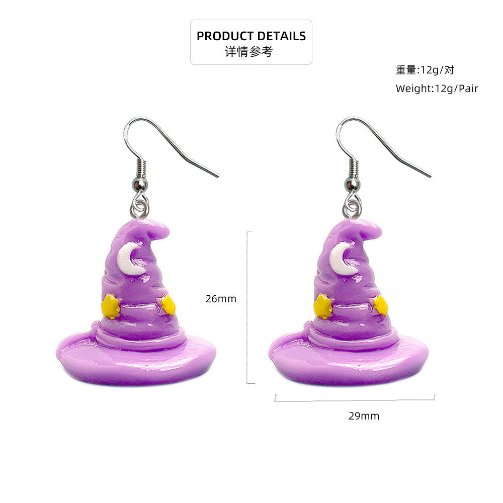 Resin Witch Hat Earrings MIC-MingC022