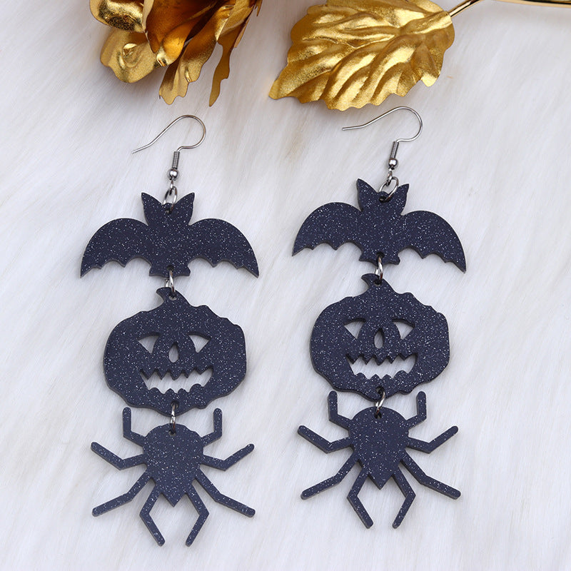 Acrylic Halloween Ghost Face Skeleton Head Ear Studs (Minimo de Compra 2) MYA-DuA046