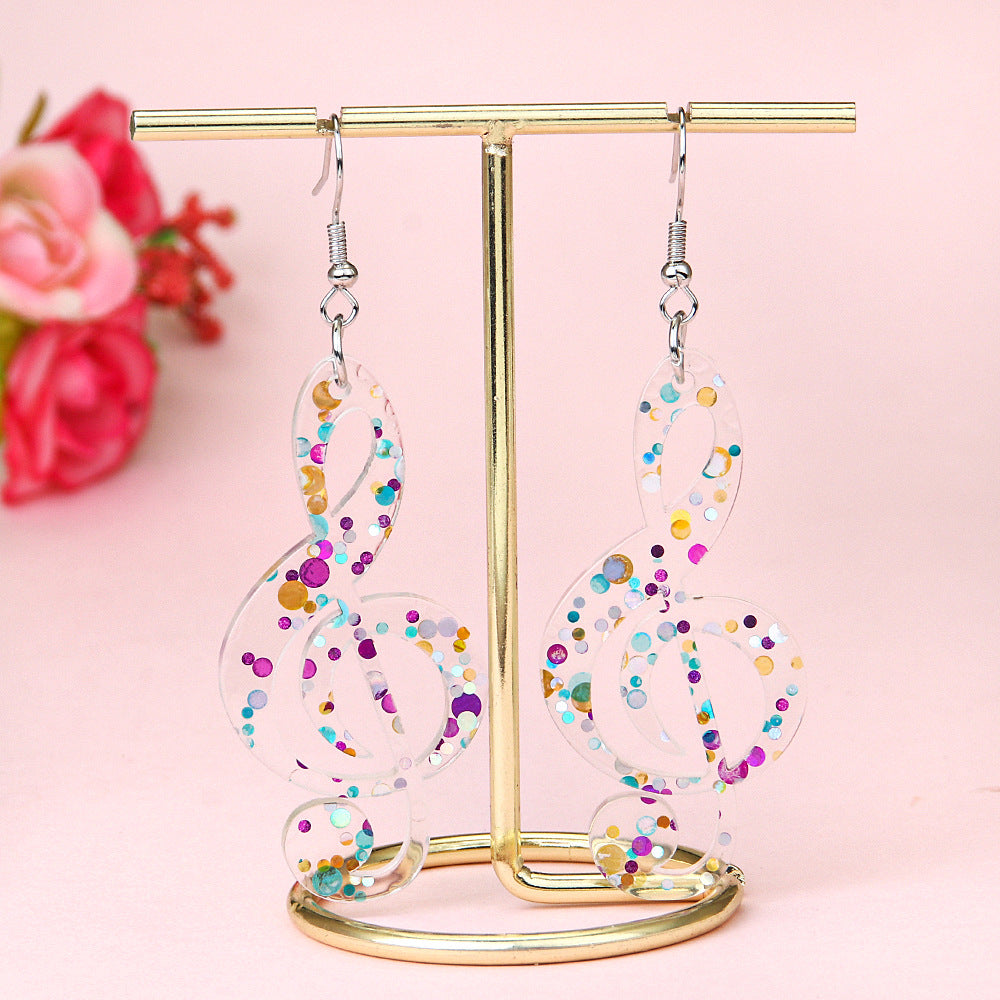 Acrylic Colorful Music Symbol Earrings (Minimo de compra 2) MIC-ManT023