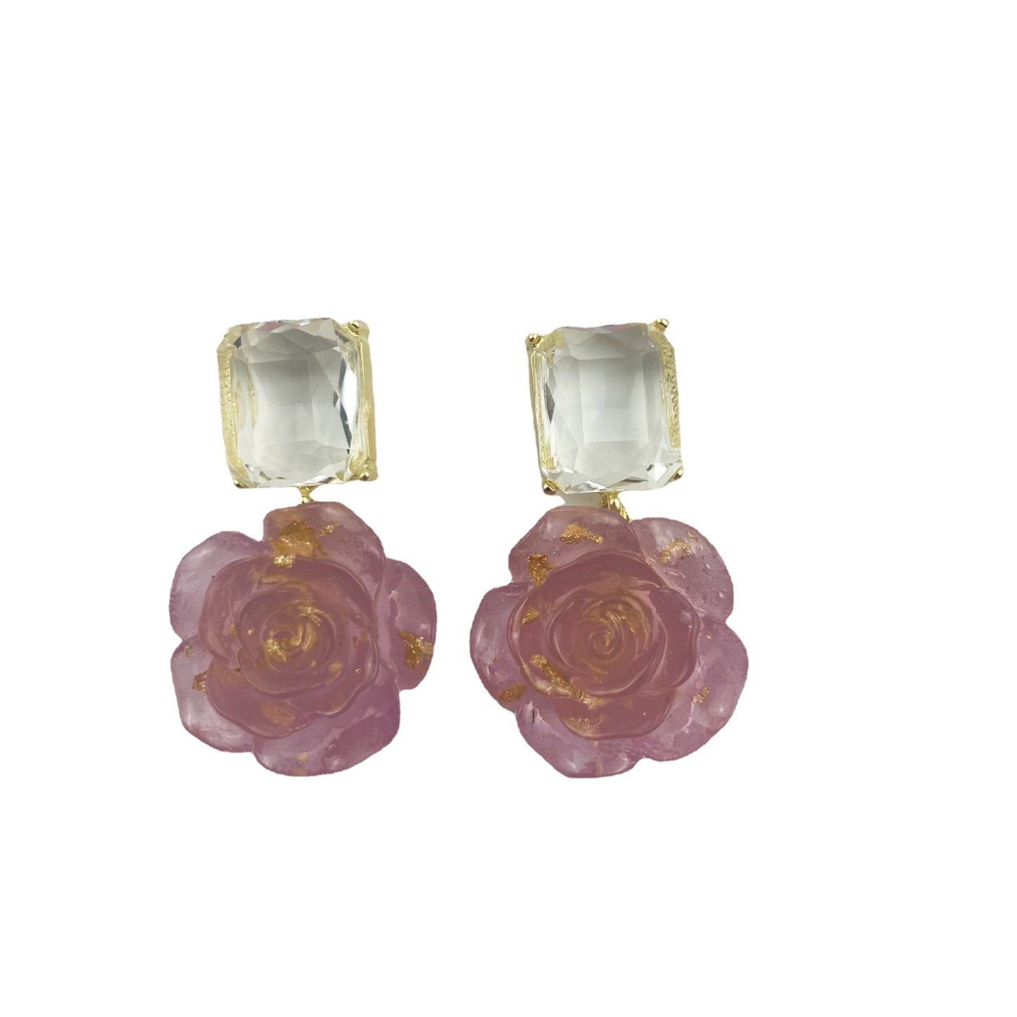 Resin Rose Blossom Earrings MIC-YouM014