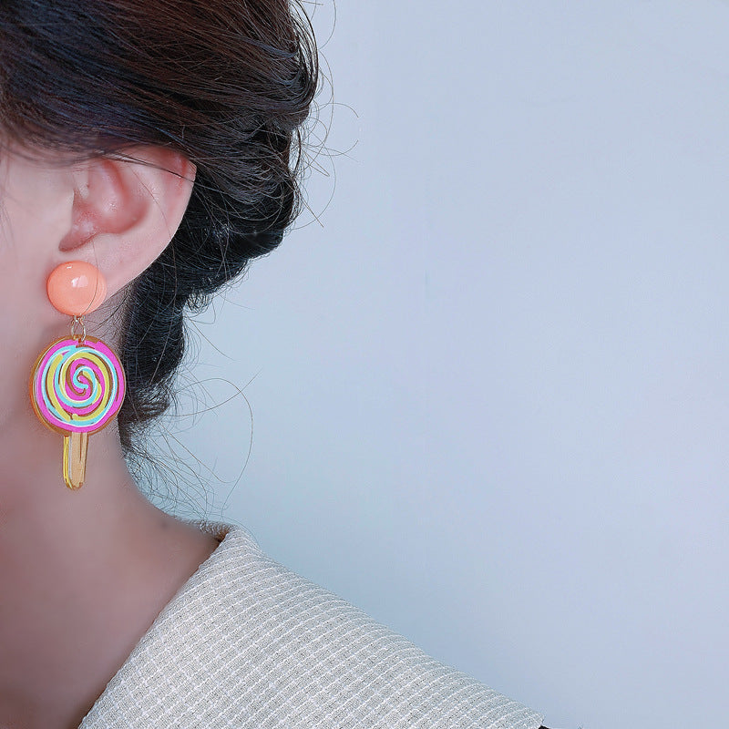 Alloy hand-painted lollipop flower earrings (Minimo de Compra 2) MIC-XingS016