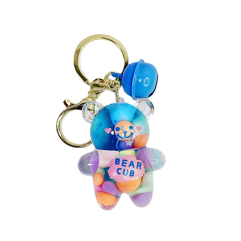 cartoon into oil bear acrylic keychain DMF002