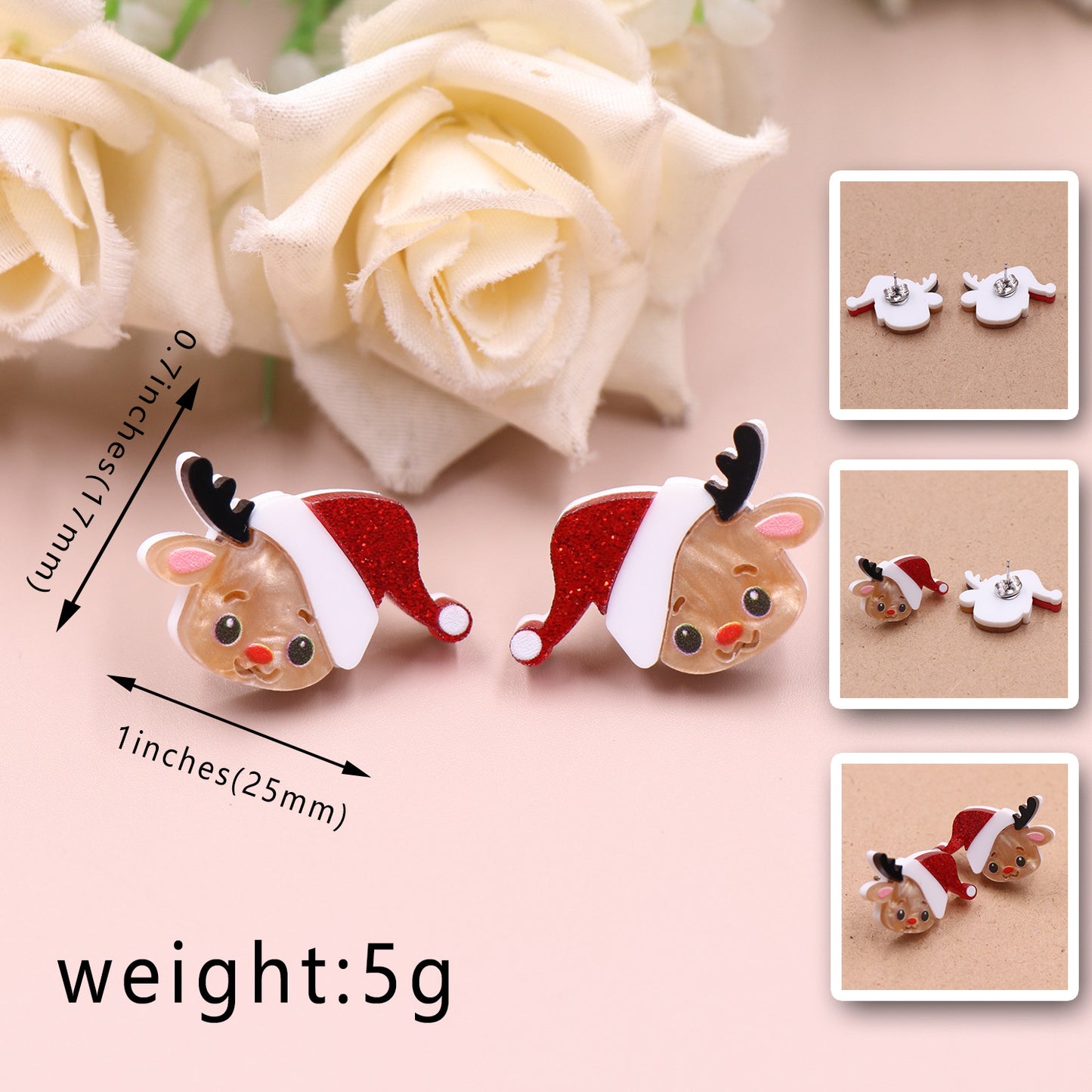 Acrylic Christmas Deer Cute Earrings (Minimo de compra 5) MYA-XiaoY057